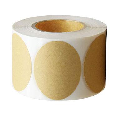 Imagem de Tamanho grande 7,6 cm círculo natural etiquetas de pontos de papel kraft tamanho grande adesivos redondos marrom adesivo - etiqueta de presente - ponto adesivo - 300 etiquetas por rolo (7,6 cm 1 rolo)