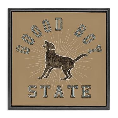 Imagem de Stupell Industries Arte de parede em tela flutuante vintage Good Boy State emoldurada por Spirit Animals/Life Is High, moldura flutuante preta, 63 x 63 cm