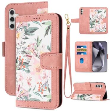 Imagem de NKECXKJ Capa para Galaxy S24 5G Carteira Flip Folio Phone Case com Alça de Pulso Couro PU Suporte para Cartão Kickstand Capa Protetora Fina À Prova de Choque para Samsung S 24 S24 Capa Feminina 15.7