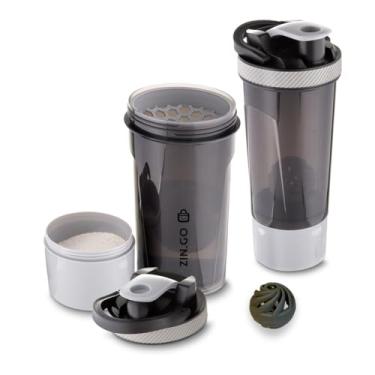 Imagem de Coqueteleira Academia Shaker Premium 700ml Fitness Com Compartimento Divisória Whey SHOP ZIN.GO