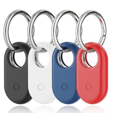 Imagem de SPOMOX SmartTag2 case, [pacote com 4] capa de silicone com chaveiro Galaxy Smart tag 2 corpo inteiro à prova de choque, antiarranhões para mochilas, chaves de carro, objetos de valor e