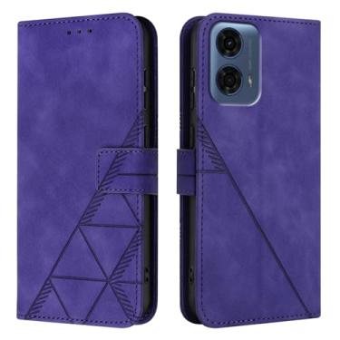 Imagem de OOPKINS Capa carteira para Motorola G24 Power 4G capa carteira retrô luxuosa couro PU antiqueda com compartimentos para cartões, suporte de fivela magnética à prova de choque para Motorola Moto G24