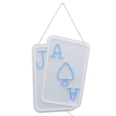 Imagem de Cartas de Jogar Sinais de Néon Luz de Néon Led para Decoração de Parede, Luz de Néon Noturna USB Cartas de Pôquer Sinal Led, Luz de Néon de Pôquer para Sala de Estar, Cassino,
