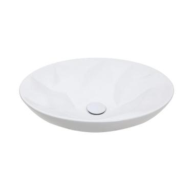 Imagem de Cuba de Apoio para Banheiro Oval Louça Cerâmica Titanita Pingoo.casa - Branco