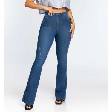 Imagem de Calça Flare Feminina Jeans Biotipo Cintura Media Premium Qualidade, 38