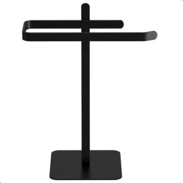 Imagem de Porta Toalha Lavabo Preto de Bancada Suporte Toalha Oslo - Unidas