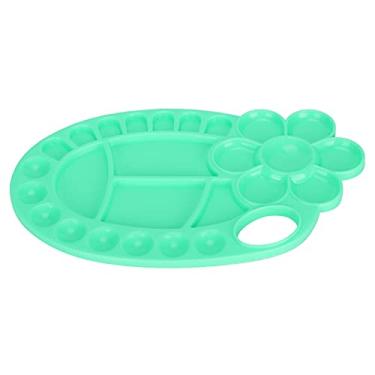 Imagem de Paint Tray Palettes Plastic Aquarela Pintura Palette DIY Craft Paint Holder, bandejas de tinta reutilizáveis para aquarela, acrílico e pintura a óleo Ideal para Artistas Crafters (Green)