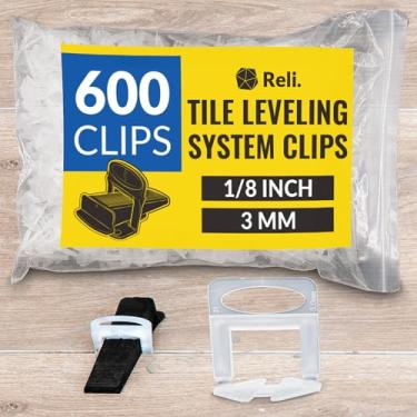 Imagem de Reli. Sistema de nivelamento de azulejo de 600 peças, clipes de espaçadores de azulejo para instalação profissional de piso de parede de pedra cerâmica, faça você mesmo | Sem lábios, clipes de sistema