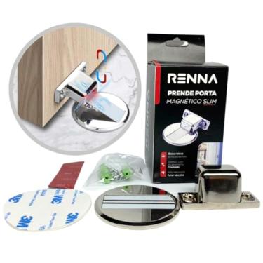 Imagem de kit 5 Prendedor De Porta Batente Ímã Magnetico Aço Cromado Fixador