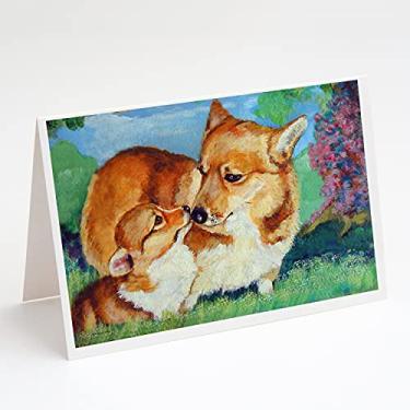 Imagem de Caroline's Treasures 7412GCA7P Cartões de felicitações e envelopes Corgi Momma, pacote com 8, 7 x 5, multicolorido