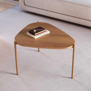 Imagem de Mesa de Centro Orgânica Sala de Estar 58,5cm c/ Pés em Metal - Artesan