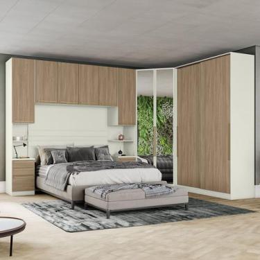 Imagem de Guarda-Roupa Casal Modulado Seletto 10 Portas 12 Gavetas Me19 Areia/Je
