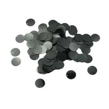 Imagem de UGPLM Lantejoulas soltas redondas de 130x com orifício PAILLETtes de lantejoulas planas DIY Decoração para roupas de pomada de cocar de ninhões Ornamentos, Preto