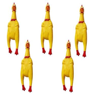 Imagem de Frango Galinha Brinquedo Pet Borracha Mordedor C/ Apito - Fun Game, 5