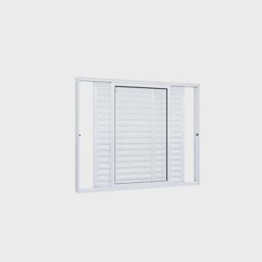 Imagem de Janela Veneziana Alumínio Lateral 3 Folhas Móveis Lucasa Eccellente 100x150cm