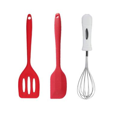 Imagem de Kit de Cozinha: Espátula Vazada, Pão Duro e Fouet – Qualidade e Eficiência para Suas Receitas