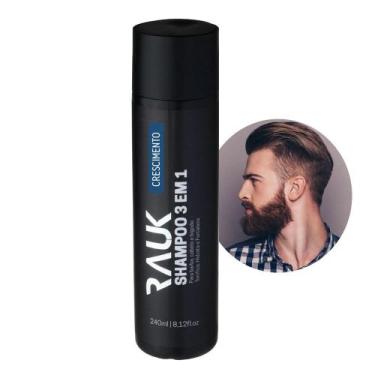 Imagem de Shampoo Masculino 31 Barba Cabelo Bigode Crescimento 240ml Rauk