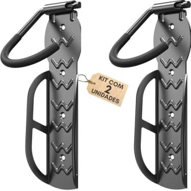 Imagem de Kit 2 Suporte de parede para bicicletas, cabides de bicicleta para garagem, gancho vertical para armazenamento interno, resistente suporta até 30 kg, pacote com 2