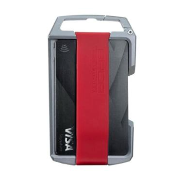 Imagem de GPCA U1 Carteira fina para homens, porta-cartões de crédito minimalista de alumínio, porta-crachás, carteira fina com chaveiro mosquetão e clipe de cinto, carteira fina para cartão, carteira masculina