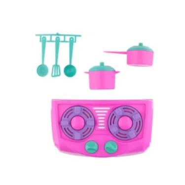 Imagem de Kit Cozinha Infantil de Brinquedo Menina Fogãozinho Jantinha Cardoso T