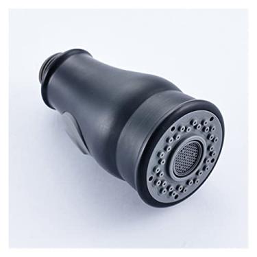 Imagem de WYUYIWH Pulverizador de fluxo torneira misturadora de banheiro cozinha puxar cabeça de chuveiro combinando spray de água cabeça de substituição aspersor (cor: preto a)