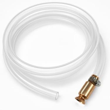 Imagem de MCSDFN Bomba de mangueira de sifão de gás 1,27 cm válvula de cobre 1,2 m agitadora bomba de sifão para transferência de gasolina/combustível/água