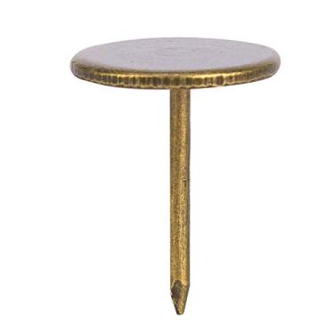 Imagem de QANYEGN 100Pcs Estofados Prego, Antique Estofados Tachas, Cabeça Chata Ciano Bronze Ferro Desenho Pin para Sofá, Cadeira, Cama, Art. (Diameter 16MM*Total length 20MM)