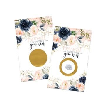 Imagem de Blush Floral Scratch Off Jogo Pacote com 30 Cartões, Chá de Noiva, Meninas Chá de Bebê, Raffle, Tickets Desenhar Prêmios, Casamento, Revelar e Ganhar Arranhador Papel Rústico Festa Inteligente