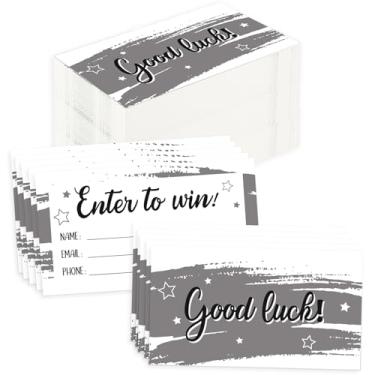 Imagem de 600 cartões de bilhetes cinza Enter to Win Raffle Tickets de 9 x 5 cm para concursos, leilões, sorteios, urnas com espaço para nome, endereço de e-mail e campos de número de telefone (600)