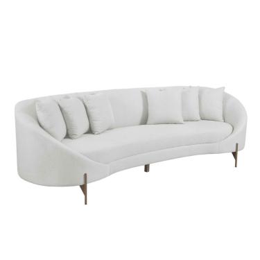 Imagem de Sofá Orgânico Cardo 2,82m Em Linho Com Pés De Metal Cor Cru 2370