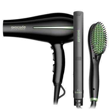 Imagem de Kit Secador De Cabelo Gama Avocado 220 - 240 V ~ 50/60 Hz + Chapinha + Escova Eletrica
