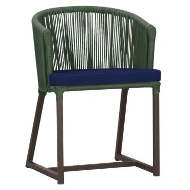 Imagem de Cadeira De Jantar Noronha Alumínio Marrom E10 Trama Original Verde