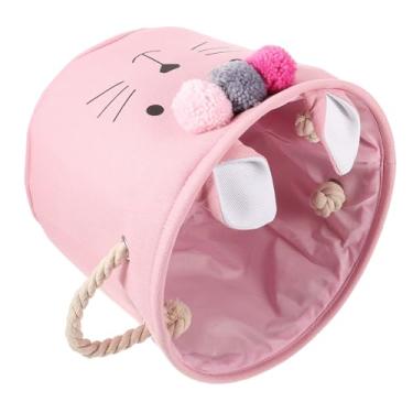 Imagem de GLEAVI Roupa de Tecido Organizador de Brinquedos e Roupas Cesta de Lavanderia Pompons Berçário e Decoração