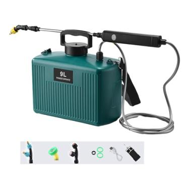 Imagem de Fenteer Pulverizador elétrico multifuncional para plantas, 9 litros, recarregável via USB, haste retrátil, Interruptor Verde de 2 Velocidades