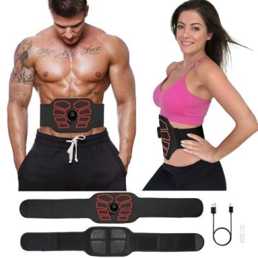 Imagem de eAnjoy Estimulador muscular EMS, estimulador ABS, cinto tonificado abdominal equipamento de treino fitness para escritório doméstico para abdômen