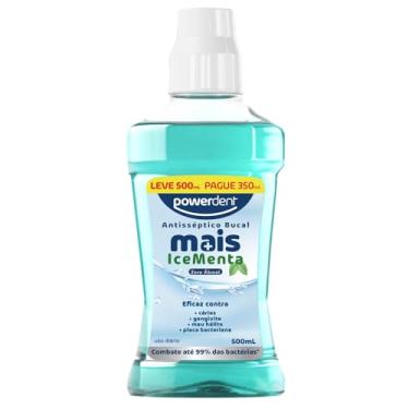Imagem de ANTISSEPTICO BUCAL POWERDENT MAIS ICE MENTA ZERO ALCOOL L500ML P350ML