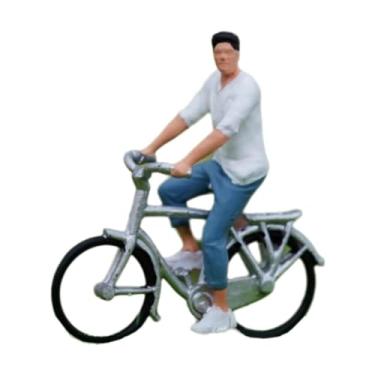 Imagem de predolo 1:64 Pessoas com Bicicleta Artesanato Enfeite de Mesa de Areia Miniatura Motociclista Pessoas Minúsculas Modelo para Cenário Acessórios de Paisagem Or, Homem, Tamanho real