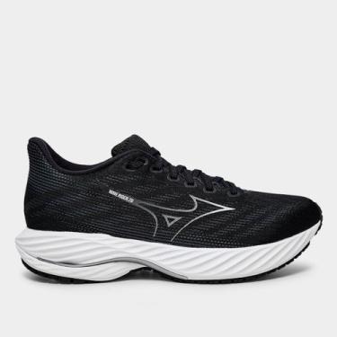 Imagem de Tênis Mizuno Wave Rider 28 Feminino, Preto, Prata, 34
