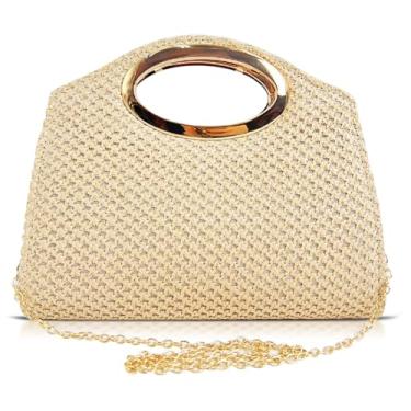 Imagem de QTKJ Bolsa de praia de palha para mulheres, sacola, bolsa para férias, viagens, uso diário (estilos 435