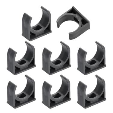 Imagem de uxcell 8 peças de grampos de tubulação de água de PVC, fivelas de mangueira de tubulação em forma de U, suporte de tubo de irrigação para 25 mm OD para bandejas de TV, tubo de suporte de mangueira