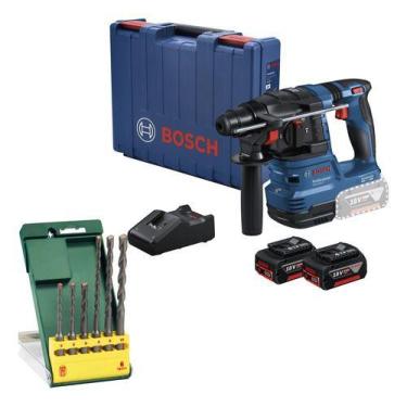 Imagem de Martelete Perfurador Bosch Gbh 185li 2 Baterias Kit 6 Brocas