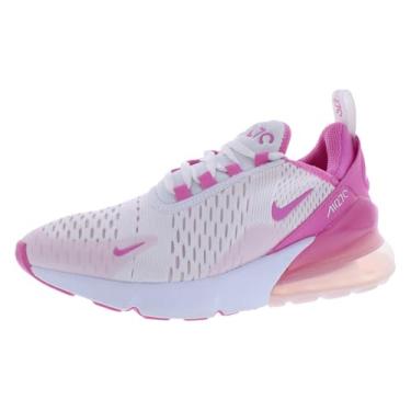 Imagem de Nike Air Max 270 Tênis infantil grande (943345-033, cinza futebol/azul trovão/azul foto/preto), Espuma branca/rosa divertida, 6.5 Big Kid