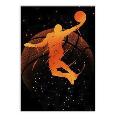 Imagem de Placa Decorativa Basquete Enterrada Ilustração Céus Estrelas Decoração Poster Quarto Sala