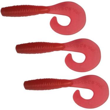 Imagem de Kit 03 Iscas Matadeira Grub Simples 9cm Isca Soft Original Cauda Ativa