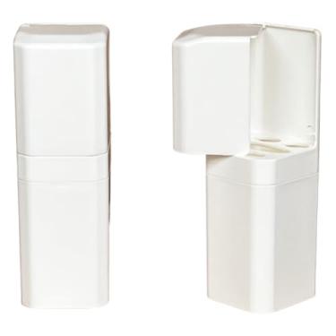 Imagem de Porta Escovas e Creme Dental com Encaixe Adesivo(KIT 2 PCS BRANCO)