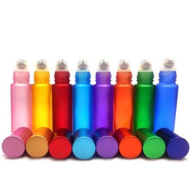 Imagem de Kit Aromaterapia 08 Frascos Roll On Coloridos 10 Ml - Puro E Essencial