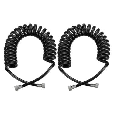 Imagem de PATIKIL 2 peças 1/8 mangueira de ar de recuo de poliuretano, mangueira de compressor de ar de 1,8 m com encaixes rápidos de 1/8 polegada e restritor de dobra para unhas de máquina de pintura de escova