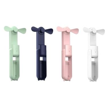Imagem de Sapphirem Ventilador USB portátil 3 em 1 recarregável mini ventilador portátil carregador portátil tamanho de bolso pessoal para viagens - pacote com 4
