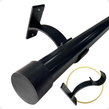Imagem de Kit 4 Suporte Perfil Parede Varão Comum Ilhós 28mm Cortina Argola Inst