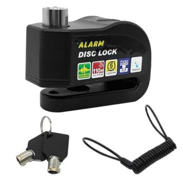 Imagem de Trava de disco antifurto para motocicleta com alarme, trava de motocicleta à prova d'água antifurto para freio de motocicleta de 7 mm